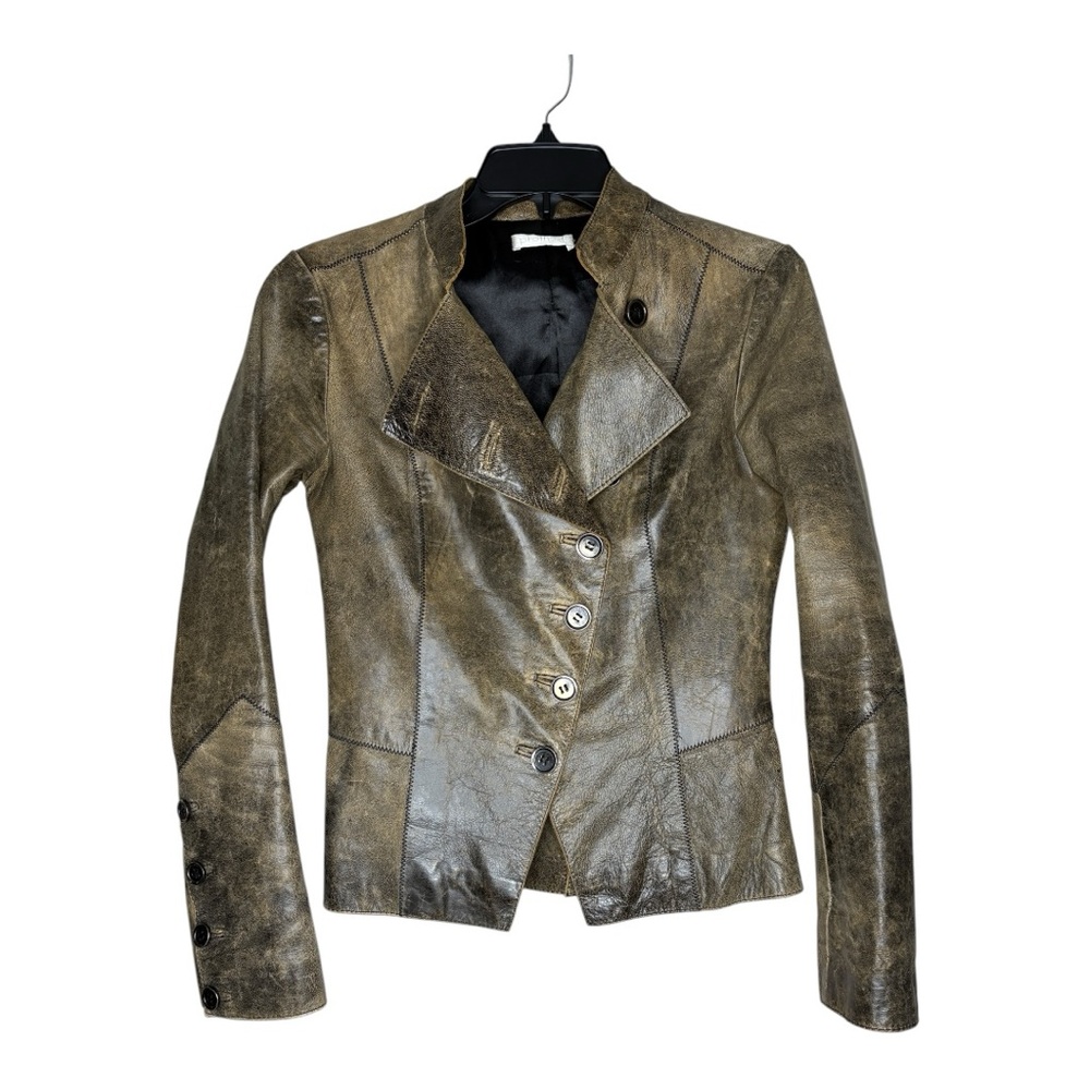 Distressed Vintage Leather Jacket. Fits like a small